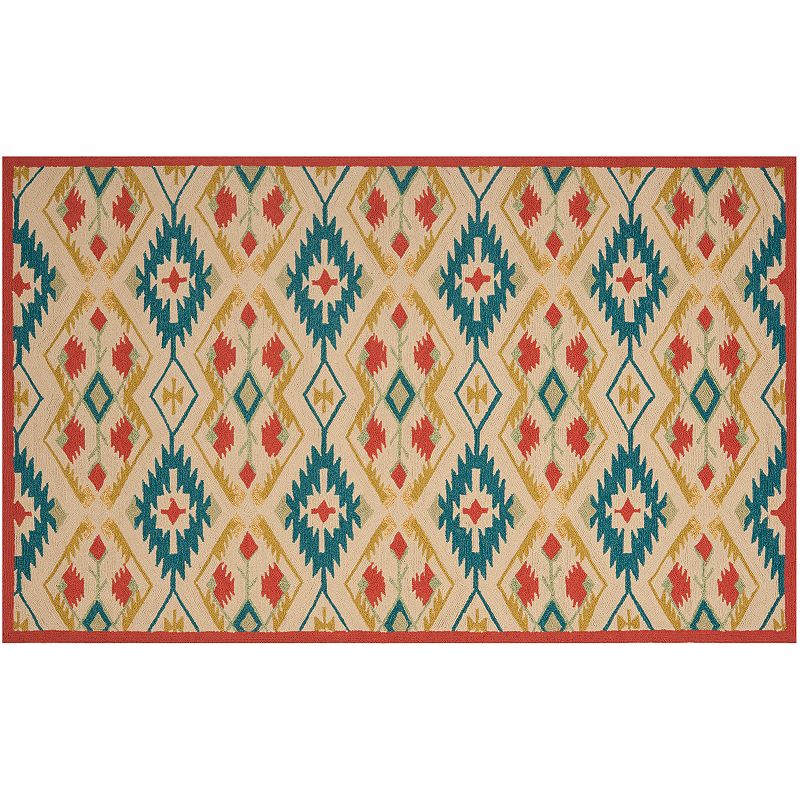 Safavieh Four Seasons Portland Geometric Indoor Outdoor Rug, Multicolor, 3.5X5.5 Ft