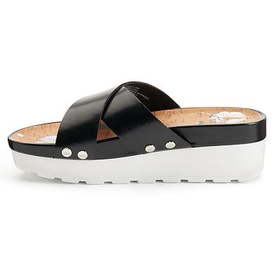 Juicy Couture Metallic Crisscross Platform Sandals