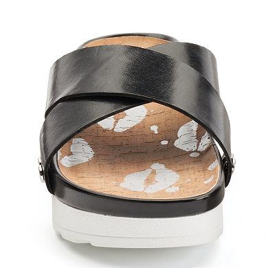 Juicy Couture Metallic Crisscross Platform Sandals