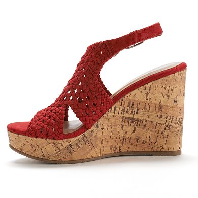Mudd® Women's Peep-Toe Platform Wedge Sandals