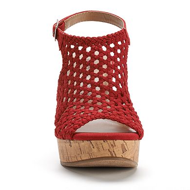 Mudd® Women's Peep-Toe Platform Wedge Sandals