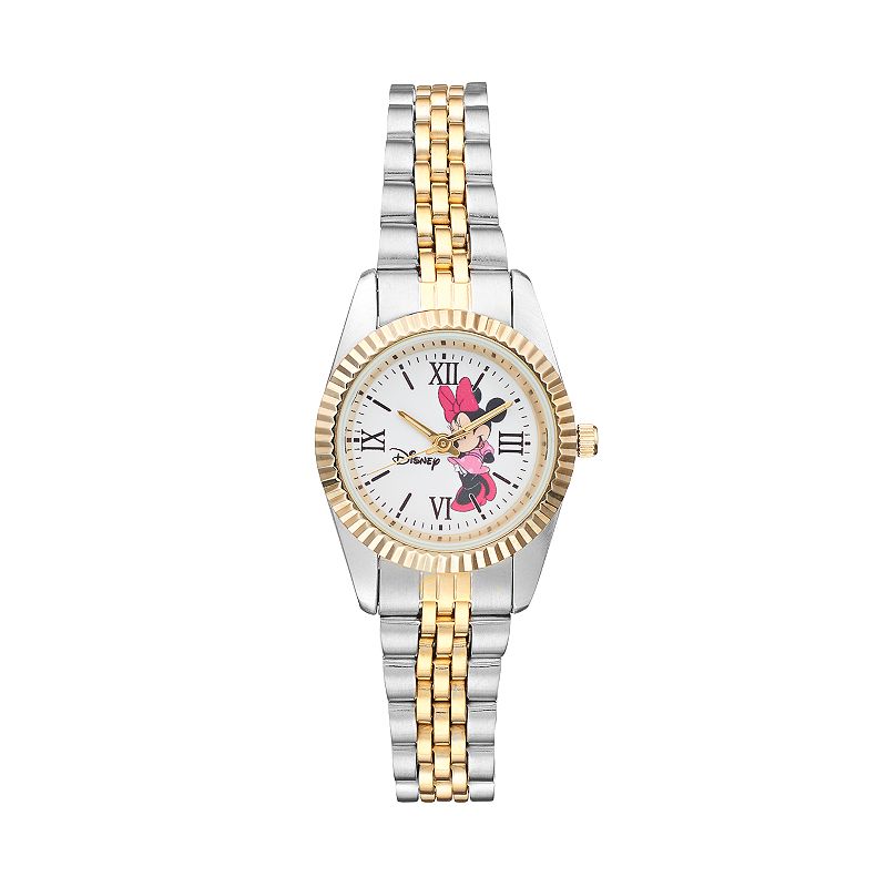 Disneys Minnie Mouse Womens Two Tone Stainless Steel Watch, Multicolor