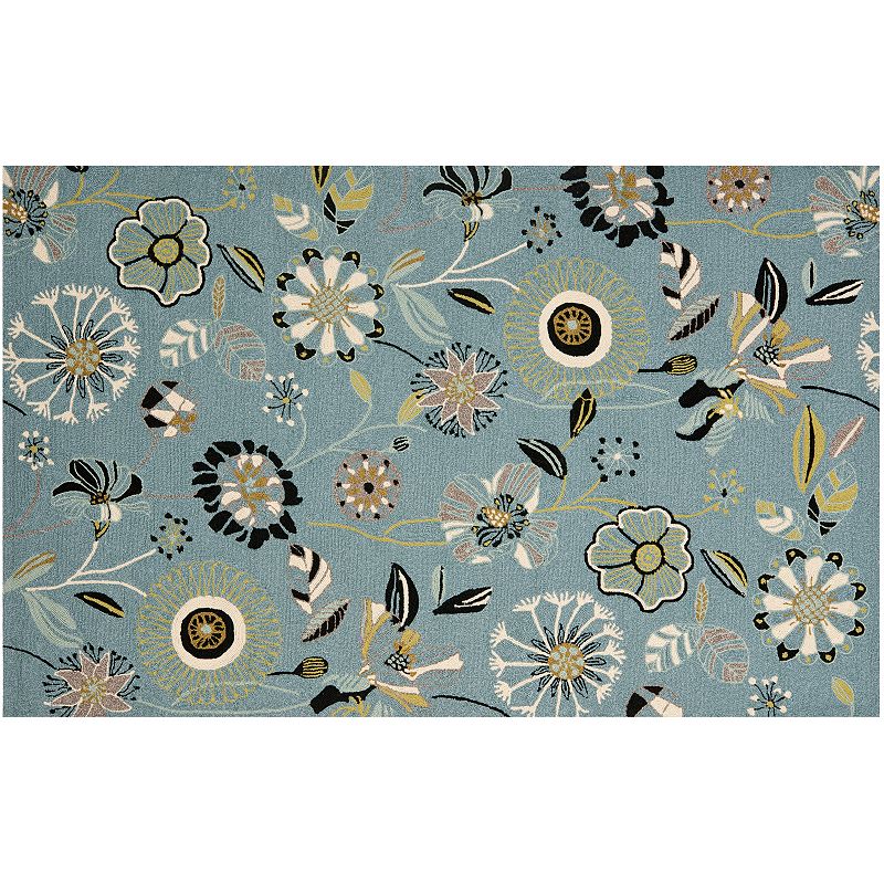 Safavieh Four Seasons Boca Floral Indoor Outdoor Rug, Blue, 5X7 Ft