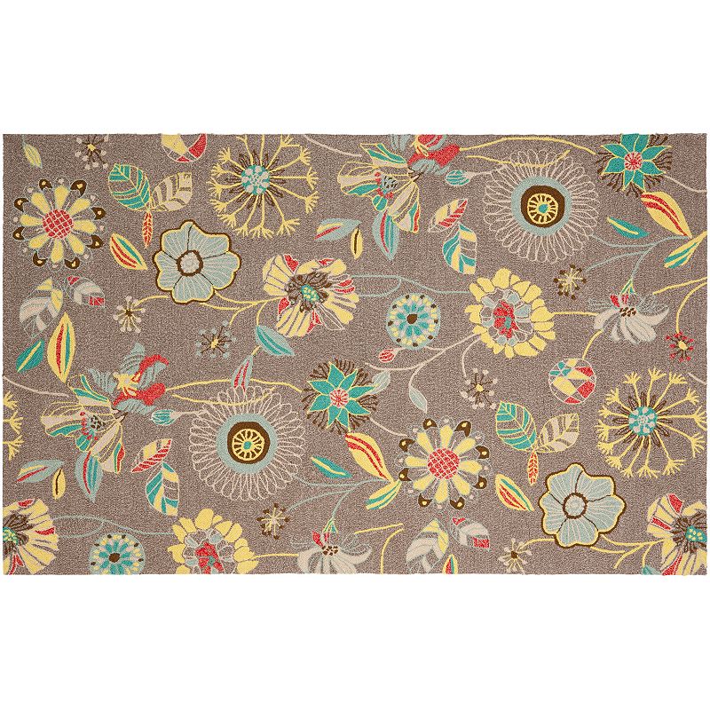 Safavieh Four Seasons Boca Floral Indoor Outdoor Rug, Grey, 3.5X5.5 Ft