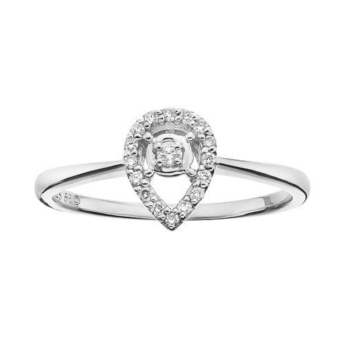 Sterling Silver 1/10 Carat T.W. Diamond Teardrop Promise Ring