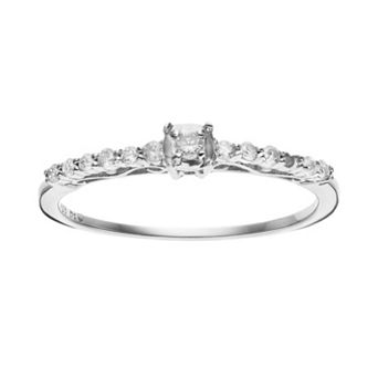 Gemminded Sterling Silver 1/6 Carat T.W. Diamond Promise Ring