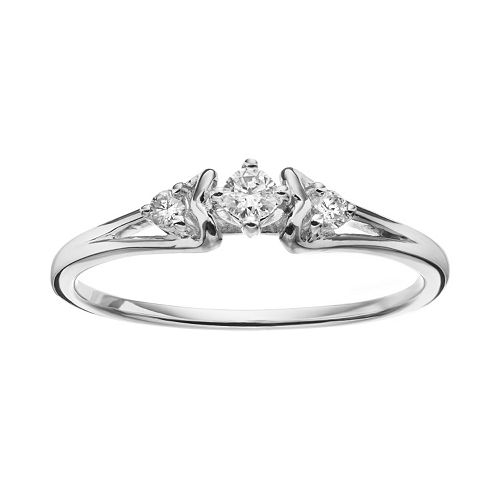 Sterling Silver 1/6 Carat T.W. Diamond 3Stone Promise Ring