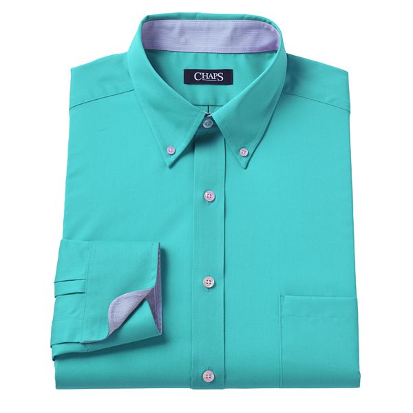 Chaps ClassicFit Solid Twill NoIron ButtonDown Collar Dress Shirt Men