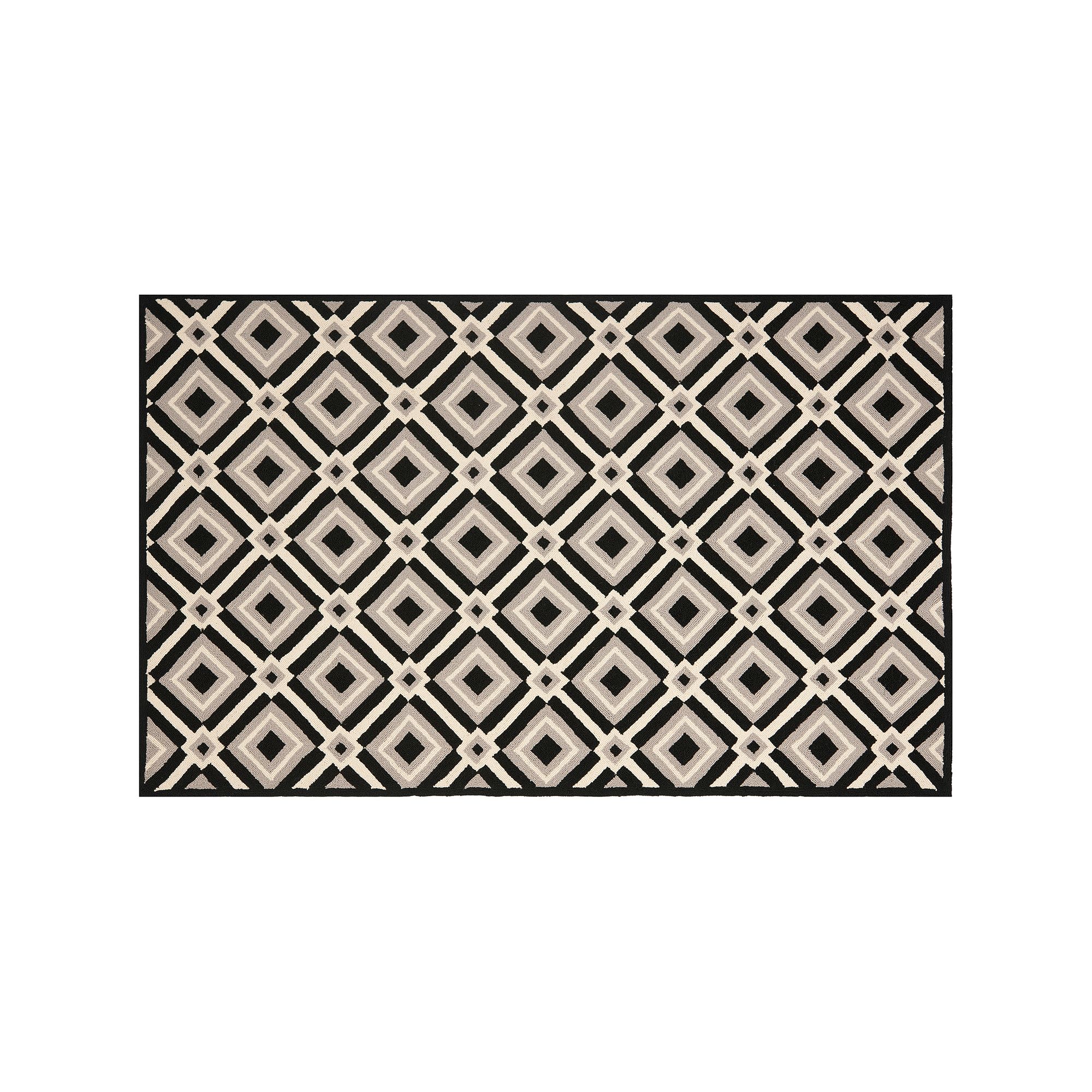 Safavieh Four Seasons Vernon Geometric Indoor Outdoor Rug, Blackgray