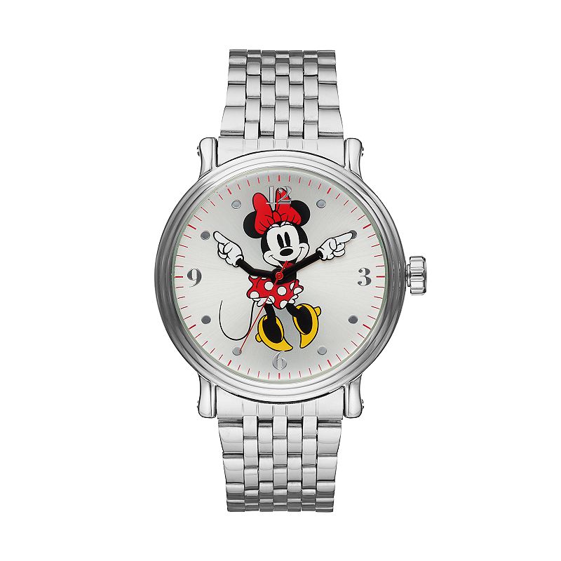 Disneys Minnie Mouse Mens Stainless Steel Watch, Grey