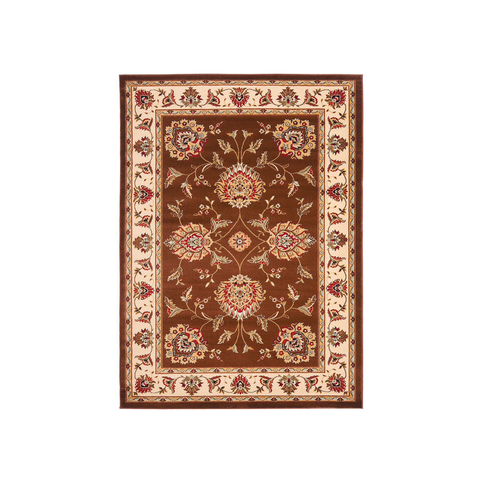 Safavieh Lyndhurst Ornate Framed Floral Rug, Brown Ivory