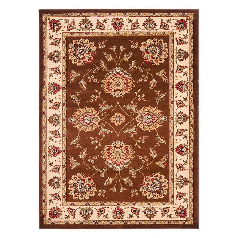 Safavieh Lyndhurst Framed Floral Rug, Brown, 5X7.5 Ft