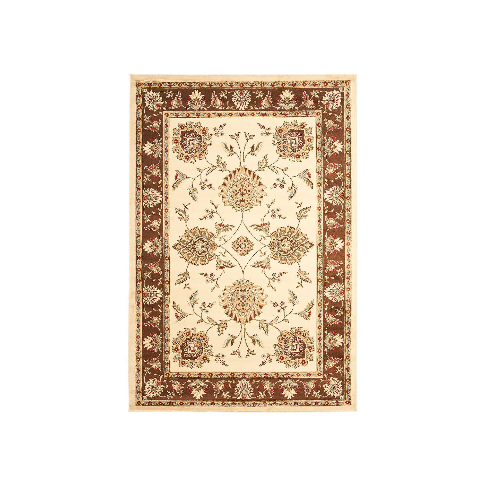 Safavieh Lyndhurst Ornate Framed Floral Rug, Ivory Brown