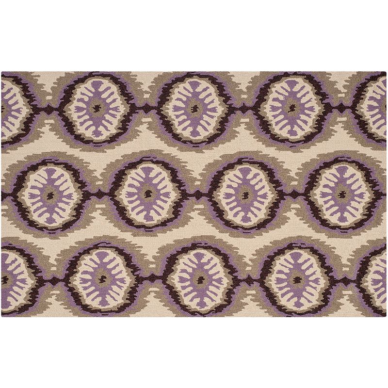 SAFAVIEH Four Seasons Harmon Geometric Floral Area Rug  Purple  8  x 10