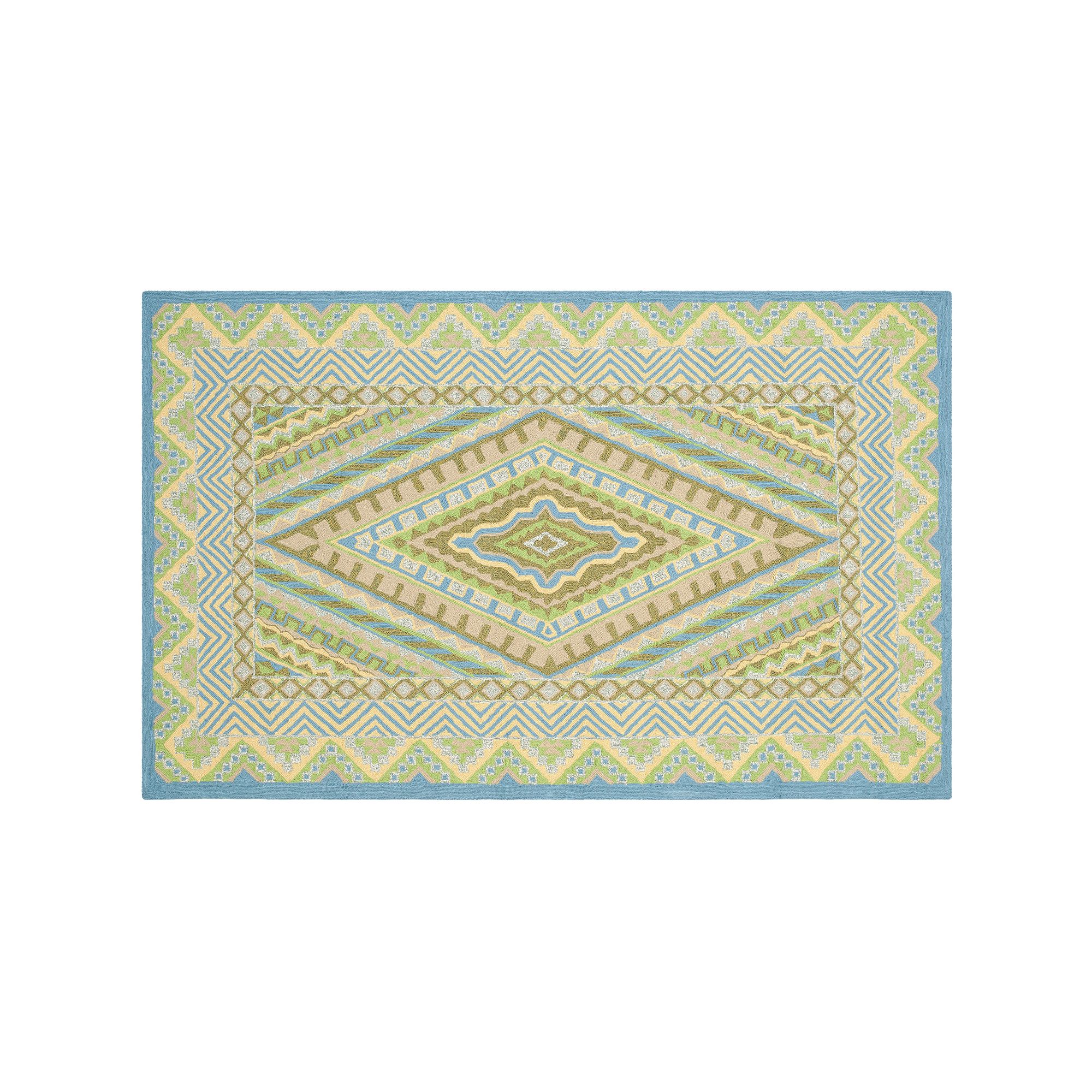 Safavieh Four Seasons Albertson Framed Geometric Indoor Outdoor Rug, Blue Y
