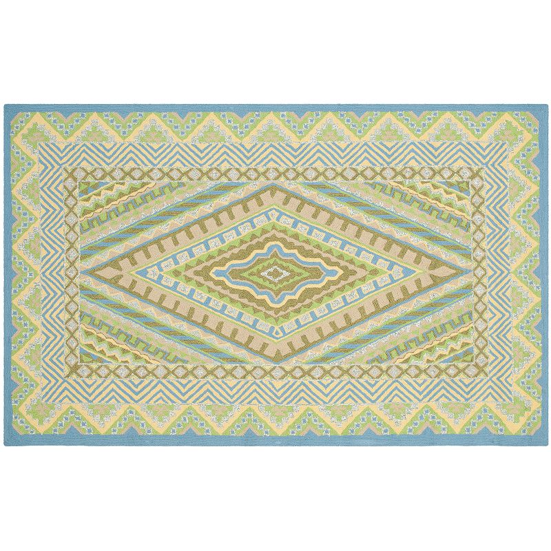 Safavieh Four Seasons Albertson Framed Geometric Indoor Outdoor Rug, Multicolor, 5X8 Ft