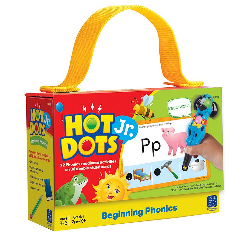 Educational Insights Hot Dots Jr. Beginning Phonics Card Set, Multicolor