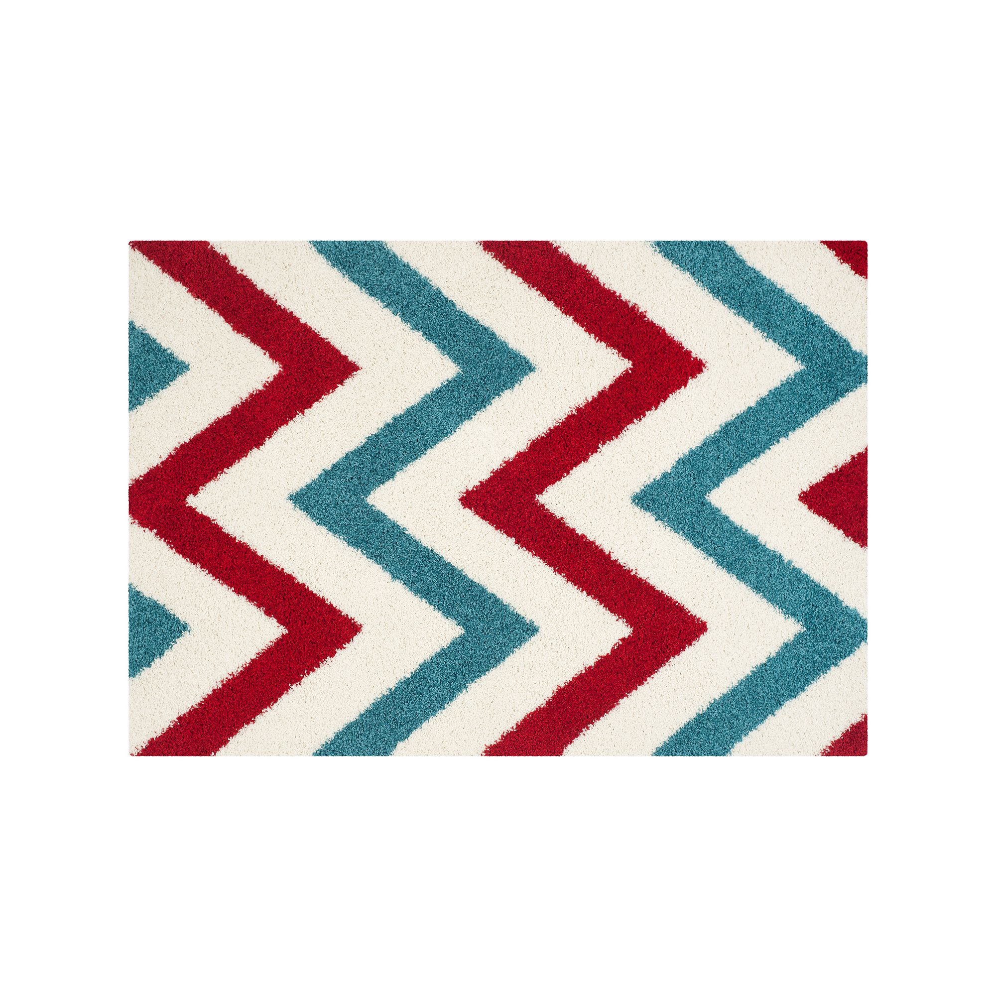 Safavieh Kids Chevron Stripe Shag Rug, Ivory Red