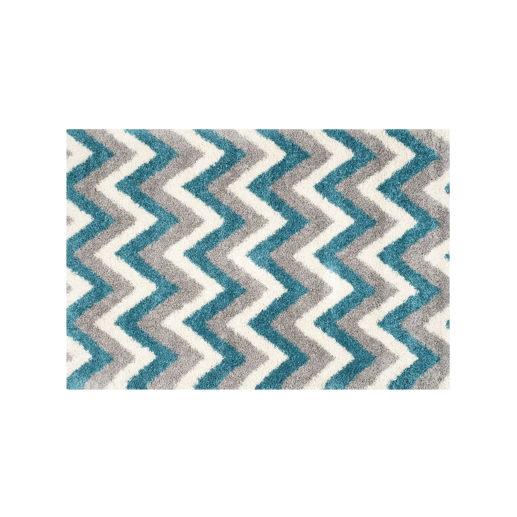 Safavieh Kids Jagged Edge Chevron Shag Rug, Ivory Blue