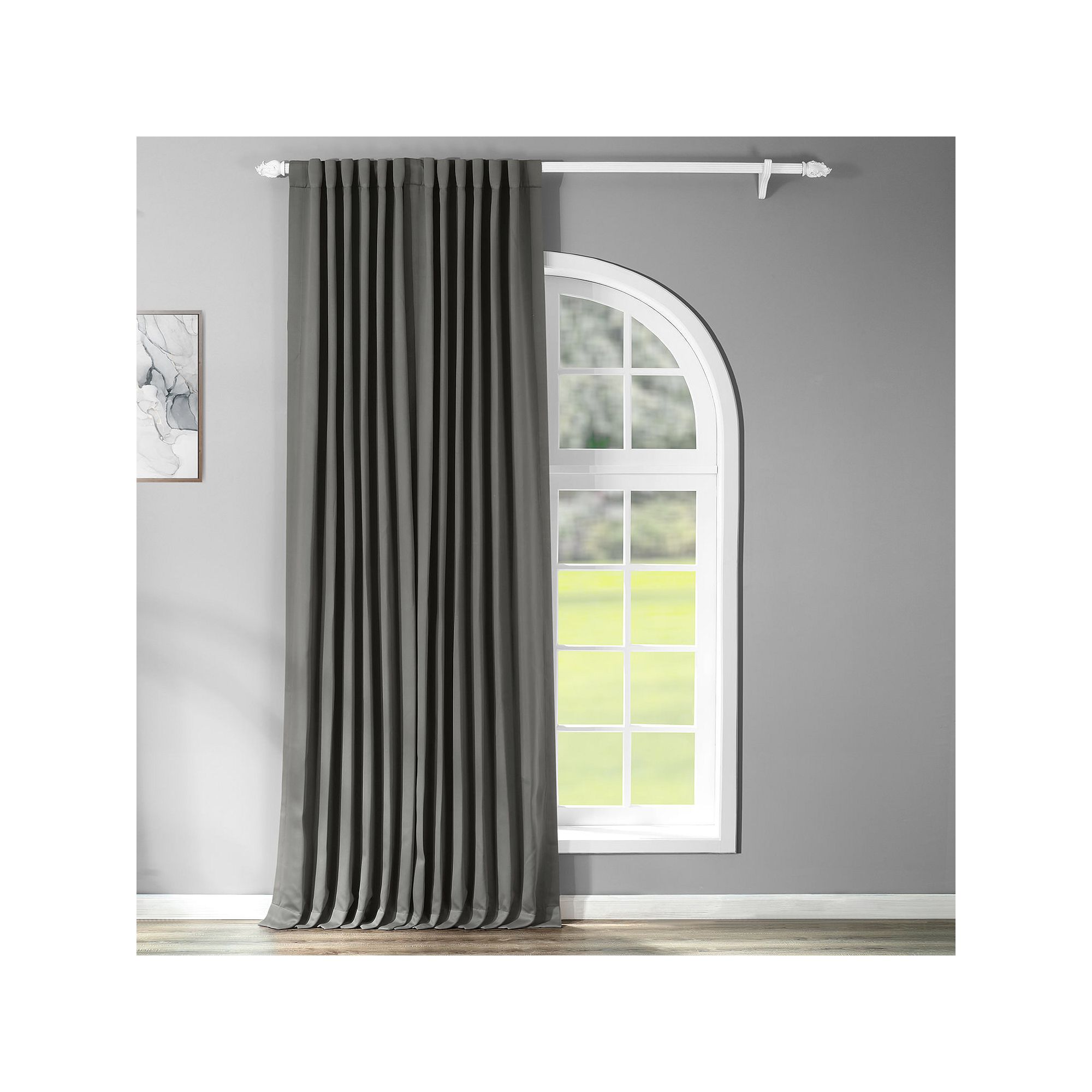 EFF Blackout 1-Panel Doublewide Window Curtain, Grey