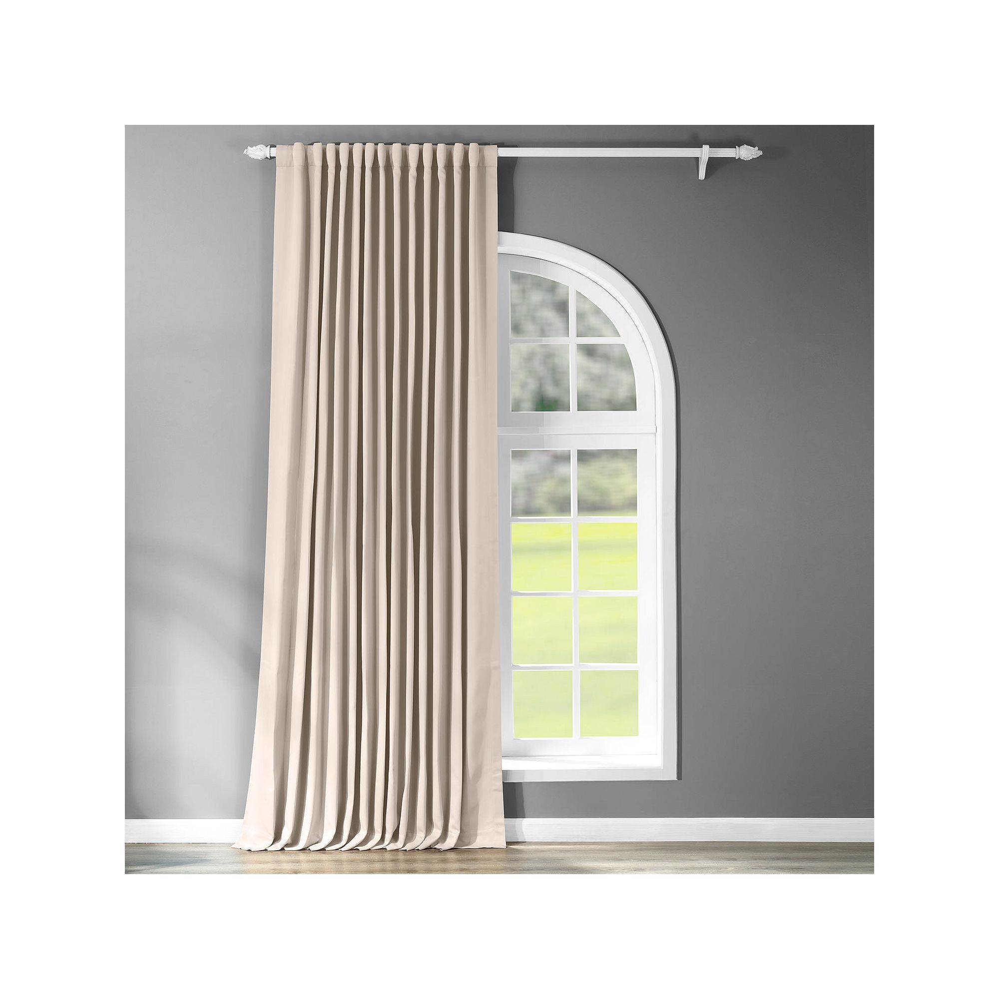 EFF Blackout 1-Panel Doublewide Window Curtain, Eggnog