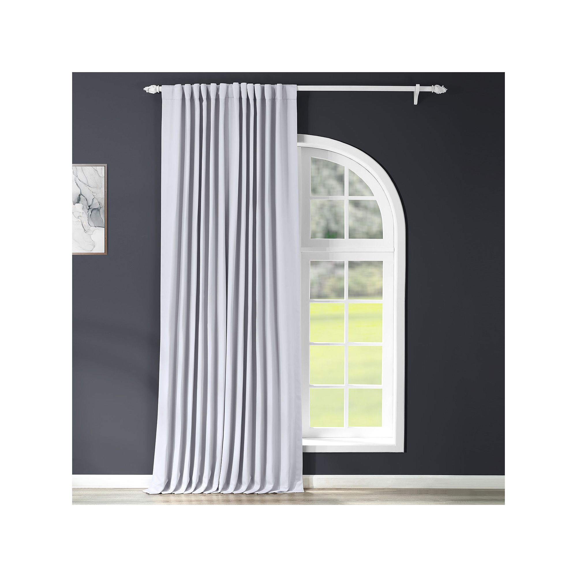 EFF Blackout 1-Panel Doublewide Window Curtain, Fog Gray