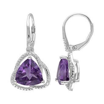 Stella Grace Amethyst & Diamond Accent Sterling Silver Drop Earrings
