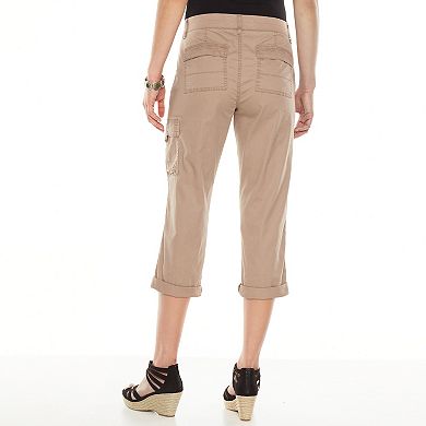 Sonoma Goods For Life® Knit-Waist Cuffed Cargo Capris - Women's