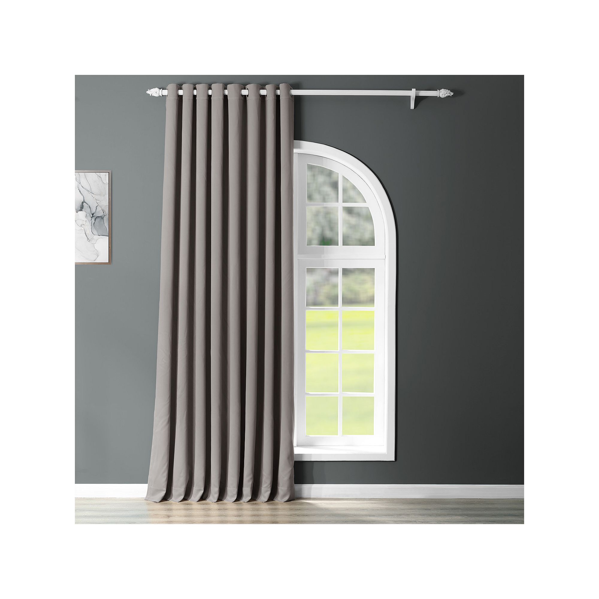 EFF Blackout 1-Panel Grommet Doublewide Window Curtain, Neutral Gray