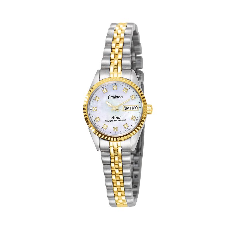 88005004 Armitron NOW Crystal Two Tone Watch - 75/2475MOP,  sku 88005004