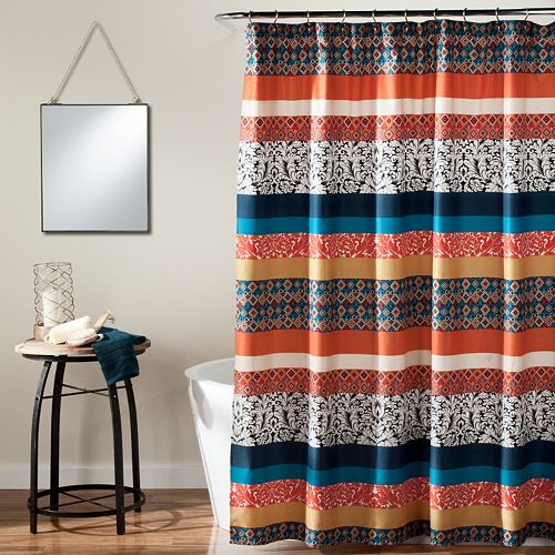 Lush Decor Boho Stripe Shower Curtain