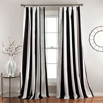 Lush Decor Wilbur Stripe Room Darkening Window Curtains Set