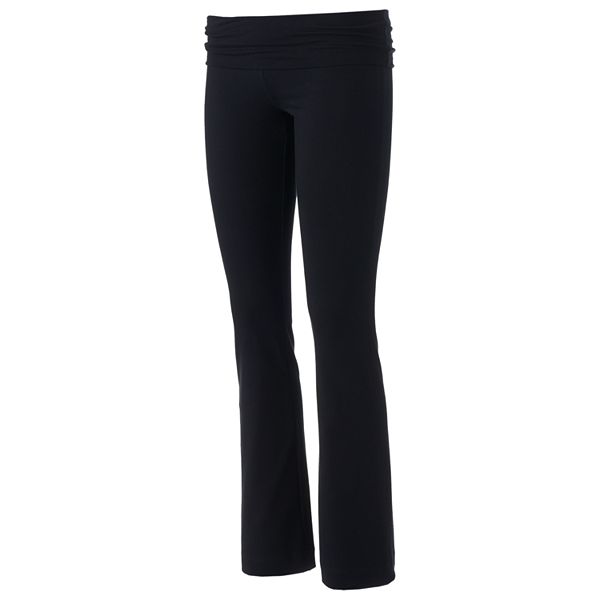 Juniors' SO® Solid Fold Over Skinny Bootcut Yoga Pants