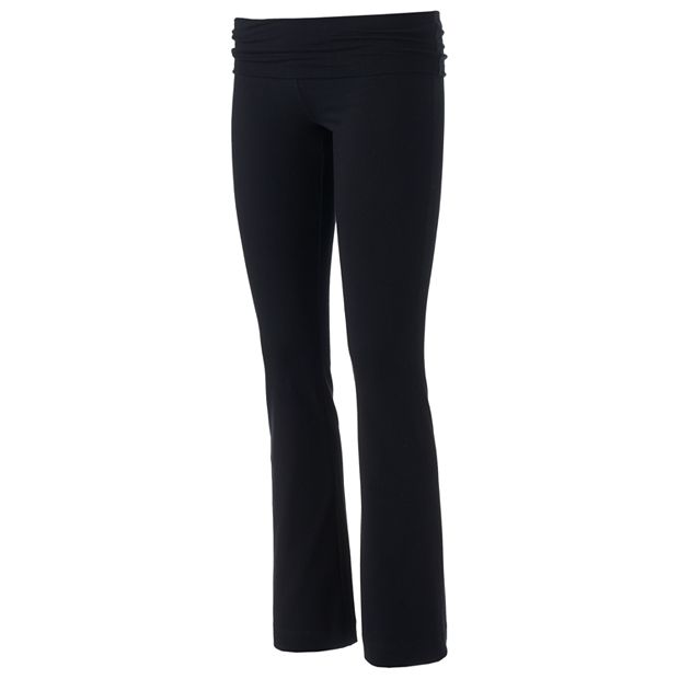 Juniors' SO® Solid Fold Over Skinny Bootcut Yoga Pants