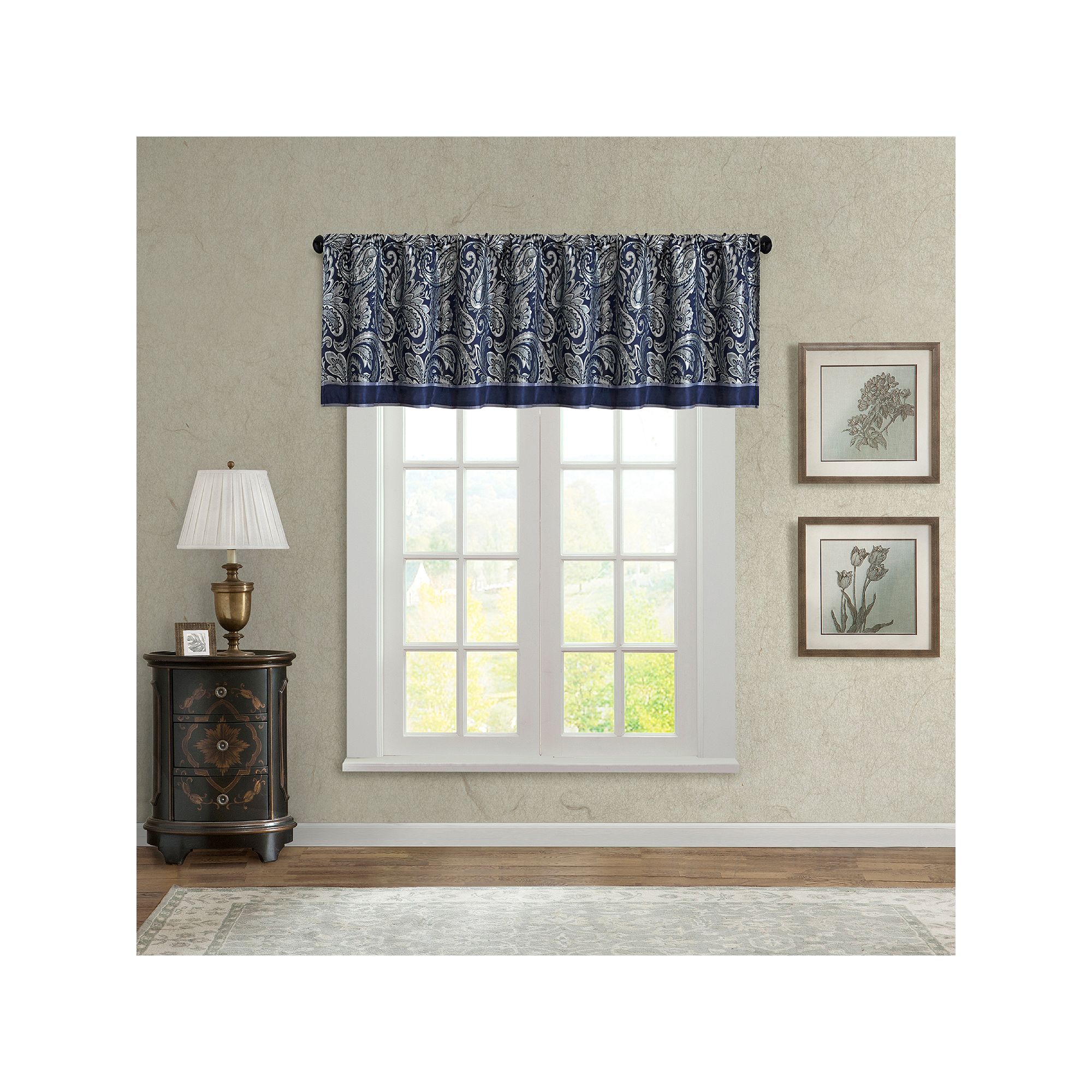 Madison Park Whitman Window Valance, Blue