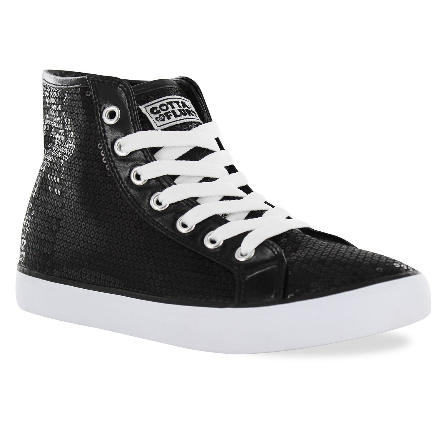 black sequin high tops