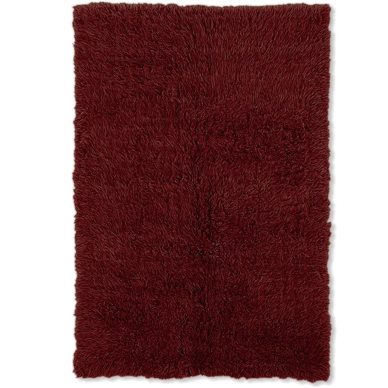 33647622 Linon 3A Flokati Shag Wool Rug, Red, 5X7 Ft sku 33647622