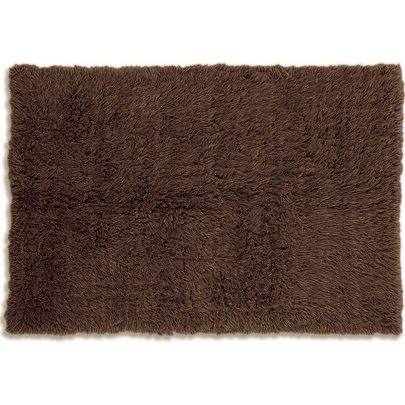 Linon 3A Flokati Shag Wool Rug, Brown, 7X10 Ft