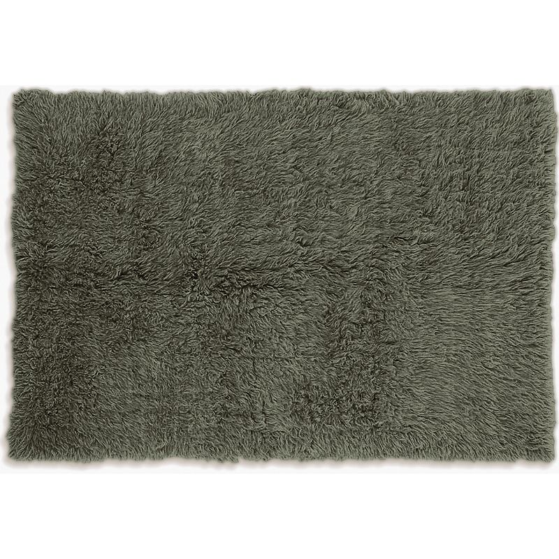 Linon 3A Flokati Shag Wool Rug, Green, 4X6 Ft