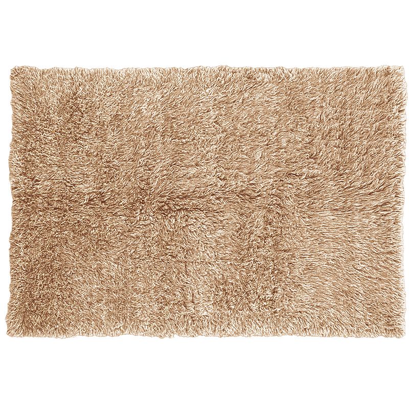 Linon 3A Flokati Shag Wool Rug, Beig/Green, 7X10 Ft