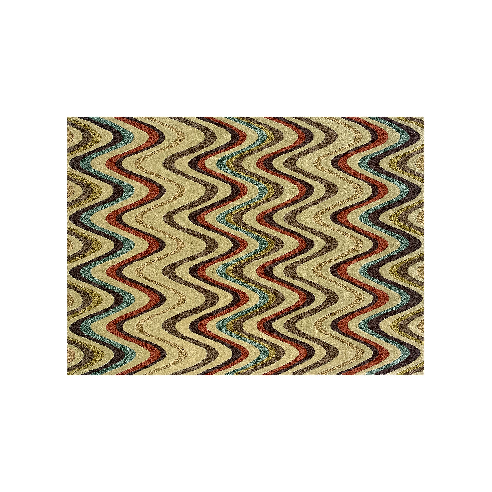 Linon Trio Wave Rug, Beige