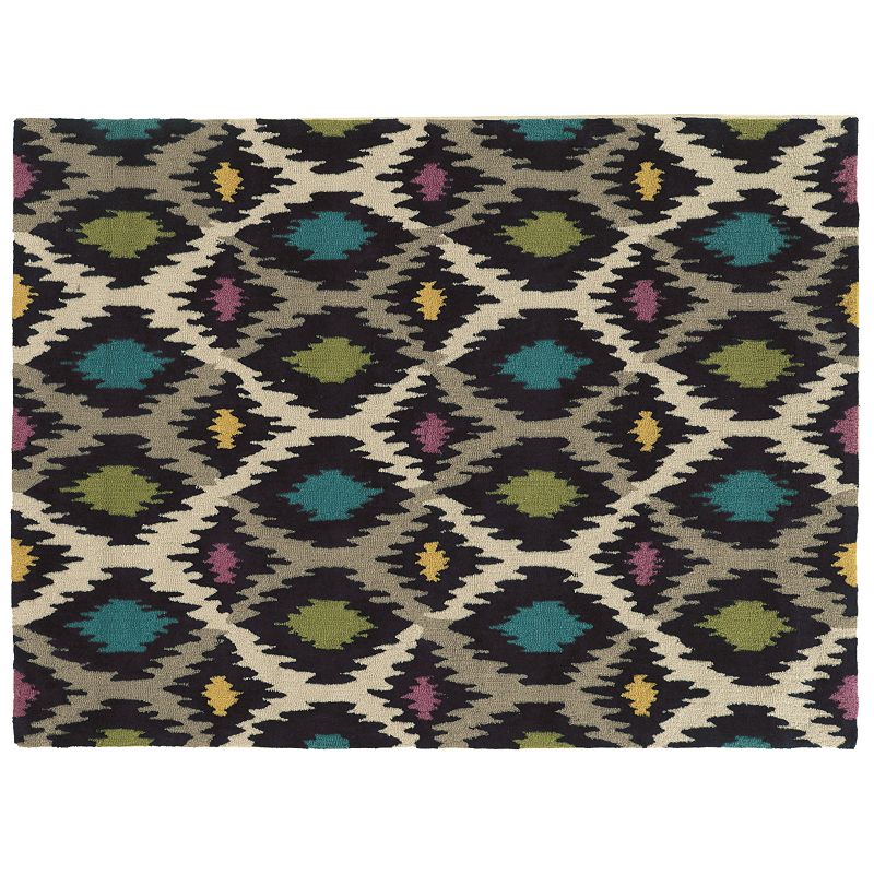 Linon Trio Geometric Rug, Grey, 5X7 Ft