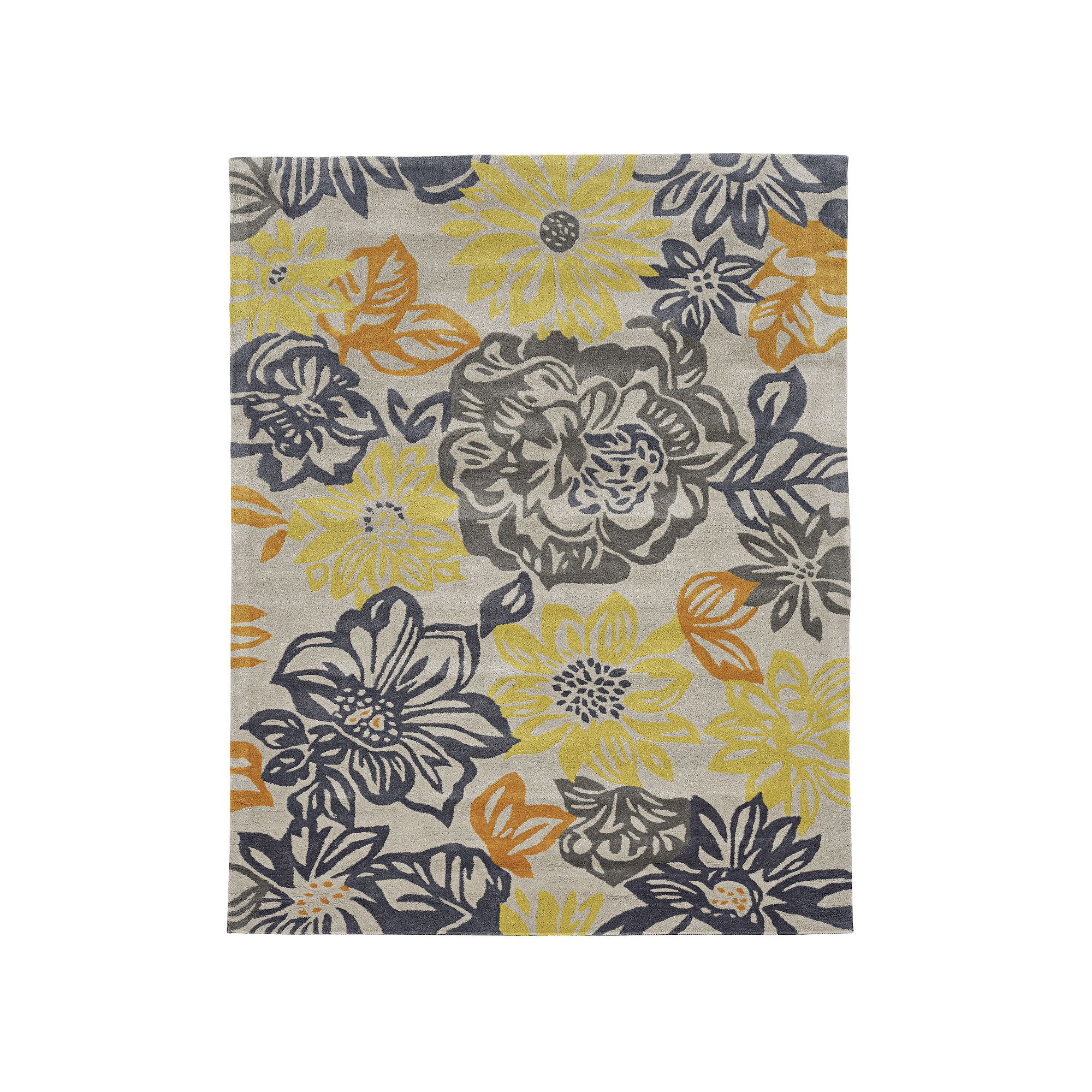 Linon Trio Floral Rug, Gray