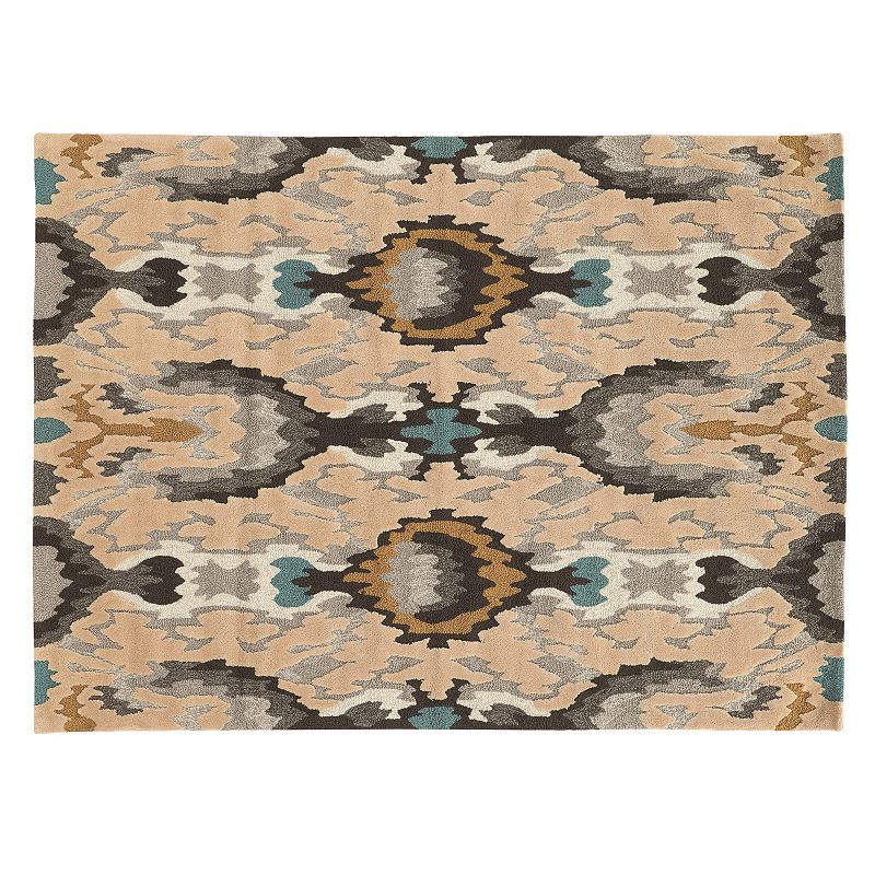 Linon Trio Ikat Rug, Grey, 8X10 Ft