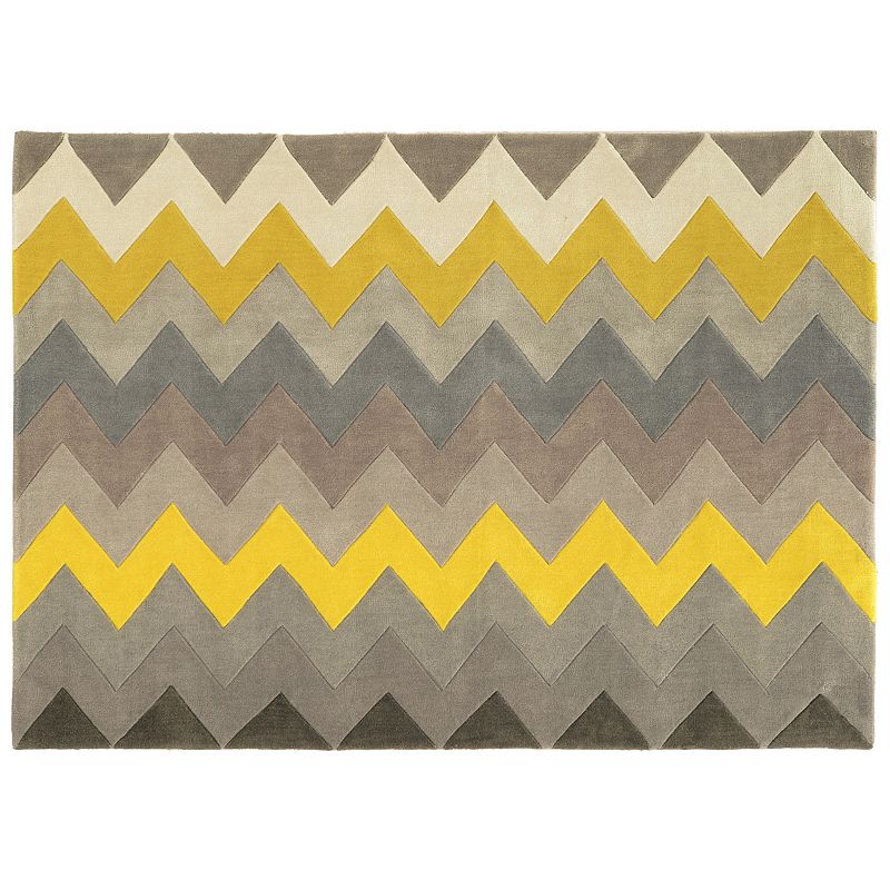 Linon Trio Chevron Rug, Grey, 5X7 Ft