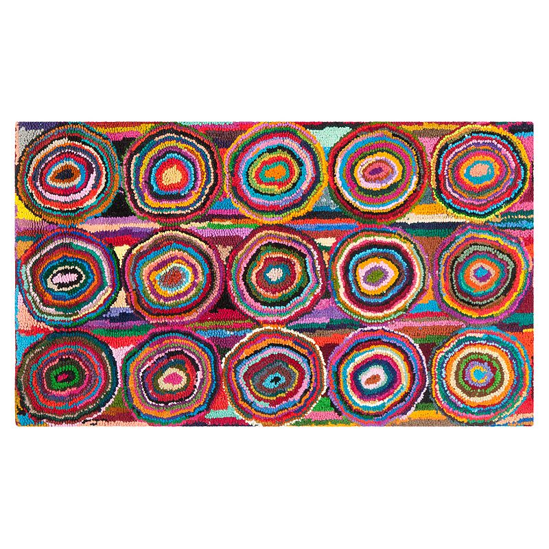 Safavieh Nantucket Jacqueline Geometric Rug, Pink, 8Ft Rnd