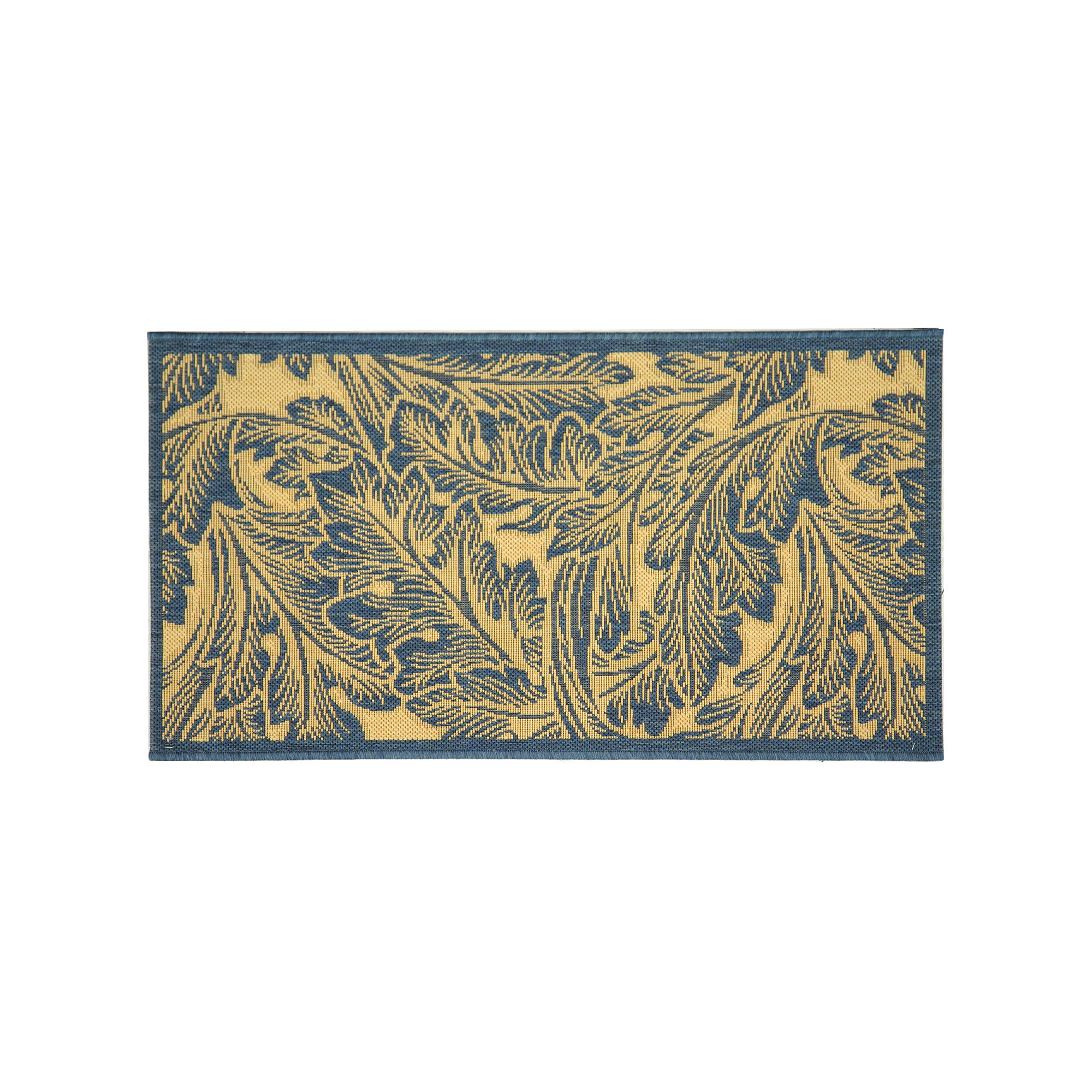 Safavieh Courtyard Leaves Collage Indoor Outdoor Rug, Natural Blue
