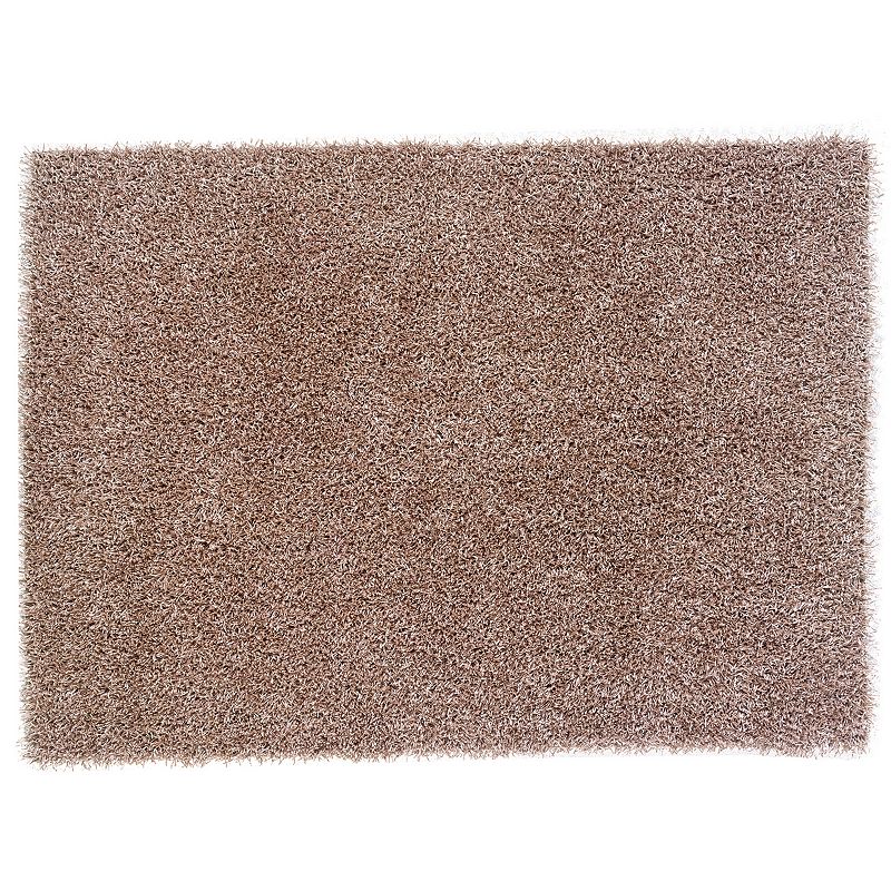 Linon Confetti Solid Shag Rug, Beig/Green, 8X10 Ft