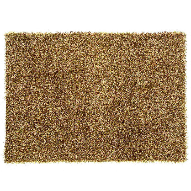 Linon Confetti Solid Shag Rug, Green, 5X7 Ft