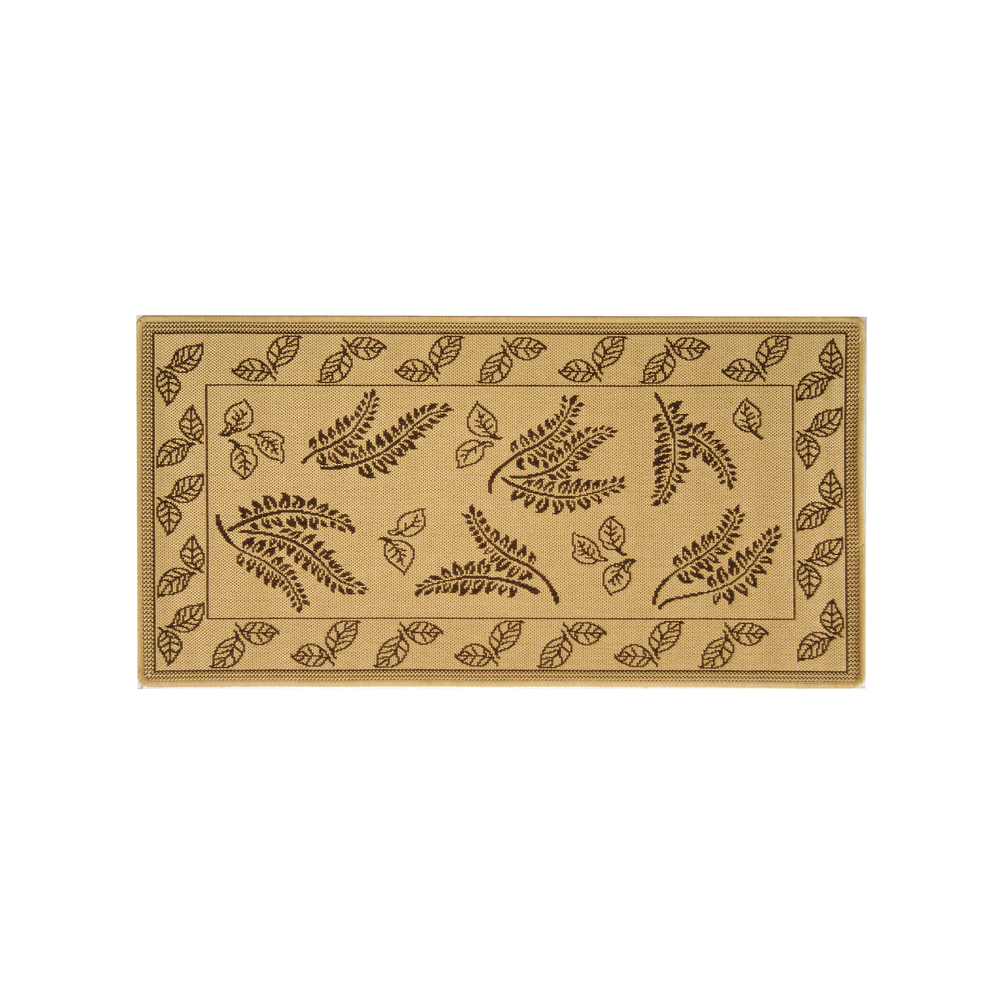 Safavieh Courtyard Ferns Framed Indoor Outdoor Rug, Natural Brown